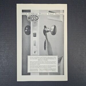 1927 P&F Corbin American Hardware Corp Door Knob Vintage Print Ad New Britain CT